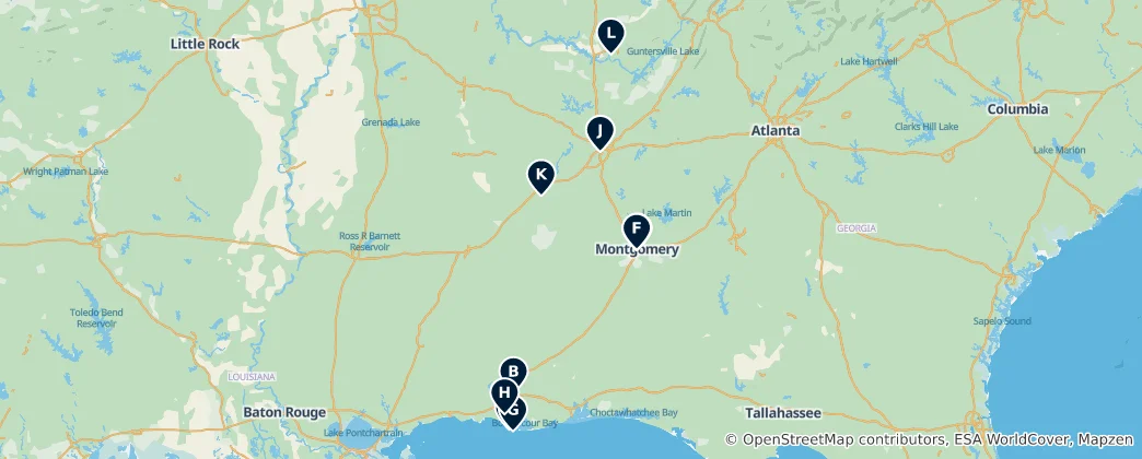 Mapa de Alabama Essentials