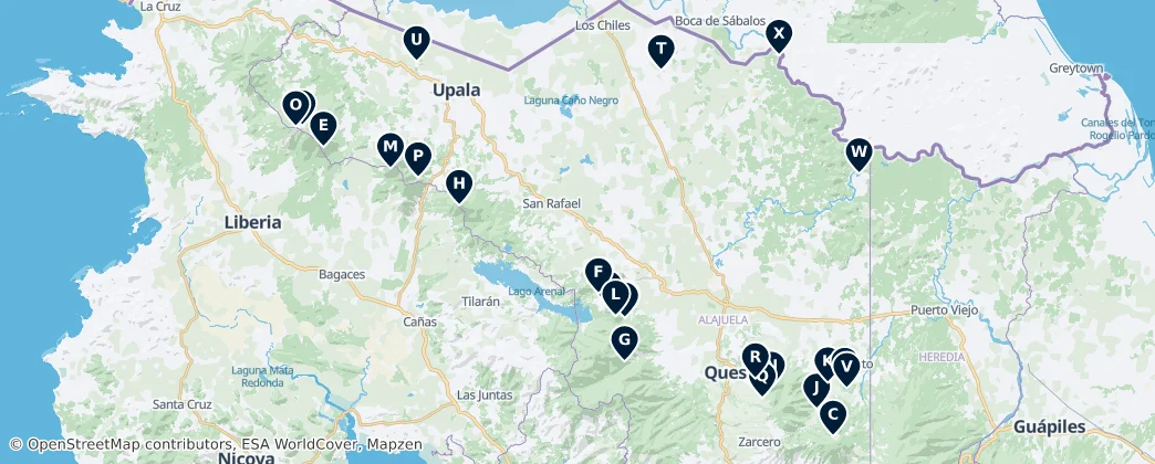 Mapa De Costa Rica's Natural Wonders