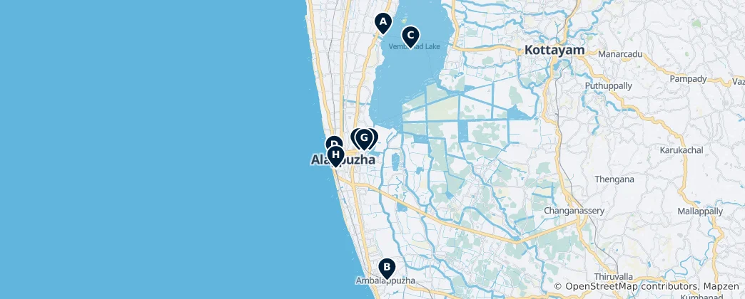 Karte von Alappuzha's Unmissable Backwaters and Culture
