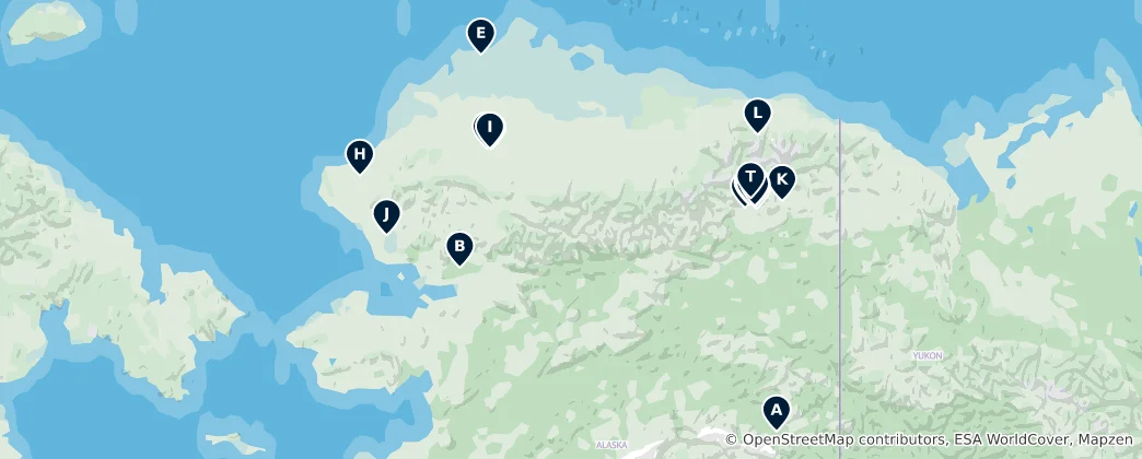 Mapa Alaska's Lakes and Rivers
