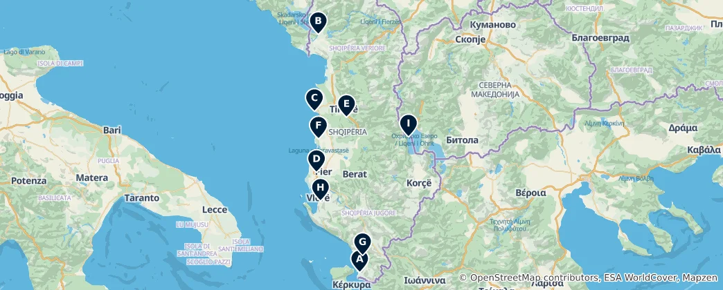 Map of Archaeological Treasures