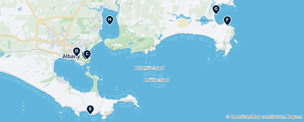 Mappa di Albany Must-Sees