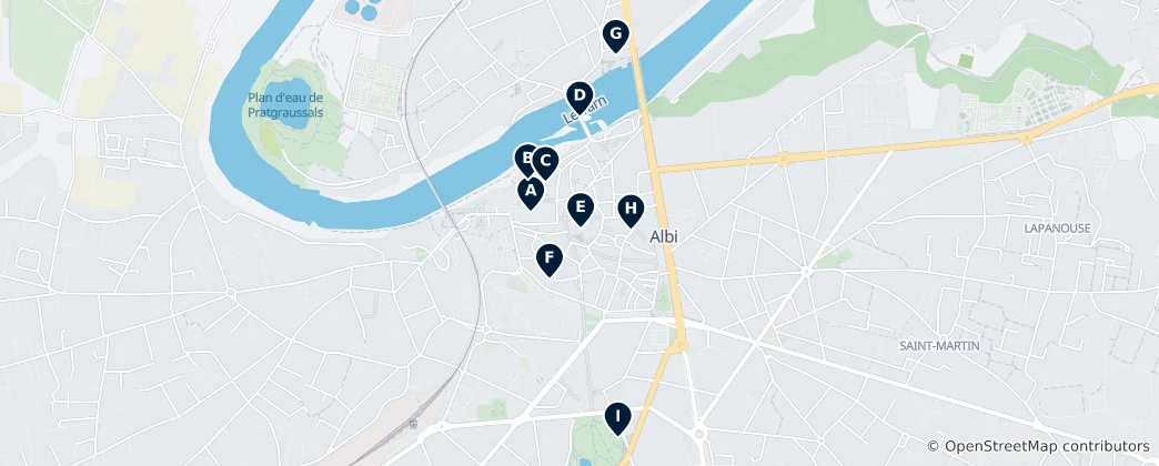 Map of Heritage of Albi