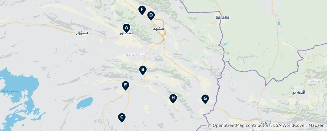 Mappa di Parks & Gardens