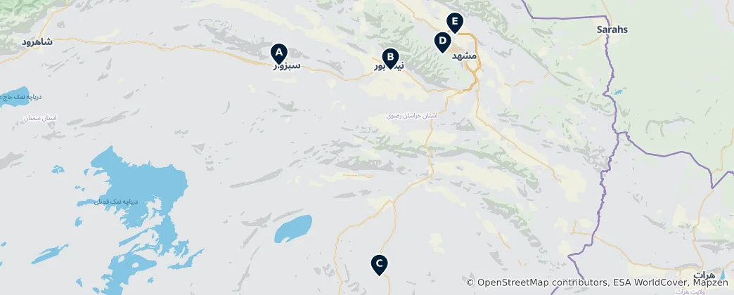 Mapa Razavi Khorasan Essentials
