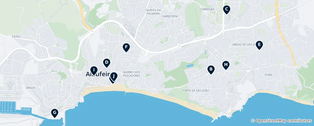Mapa Best Dining in Albufeira