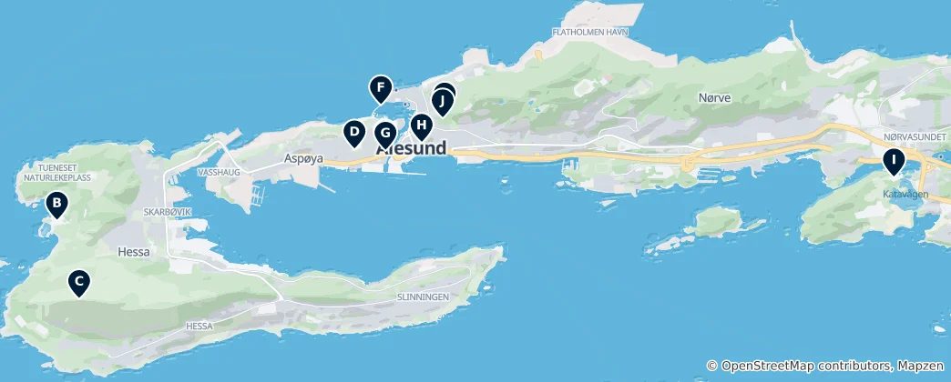 Mapa Ålesund Essentials