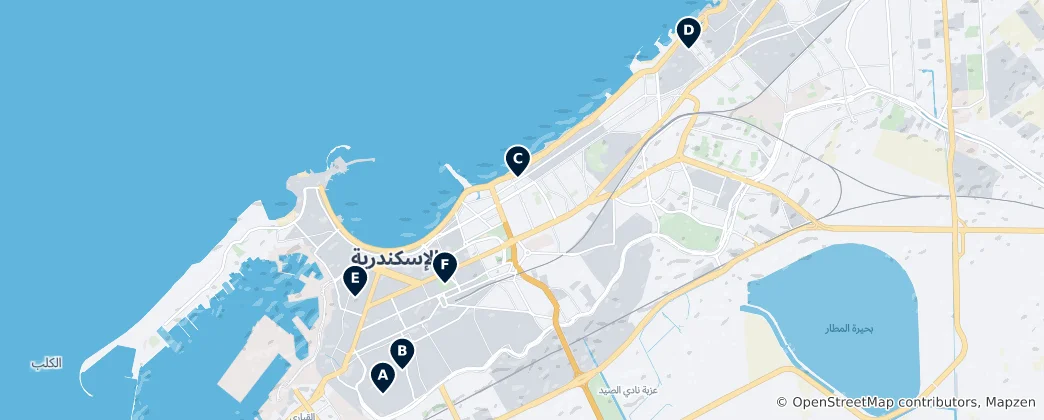 Map of Archaeological Sites in Alexandria