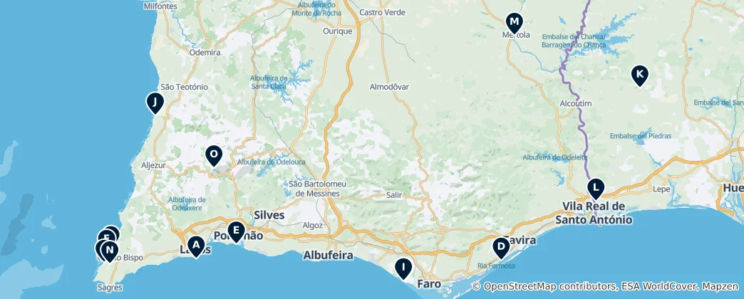Mapa Algarve Viewpoints