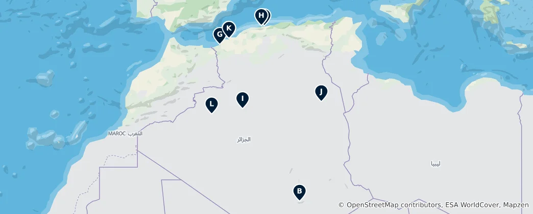 Map of Algeria's Essential Treasures
