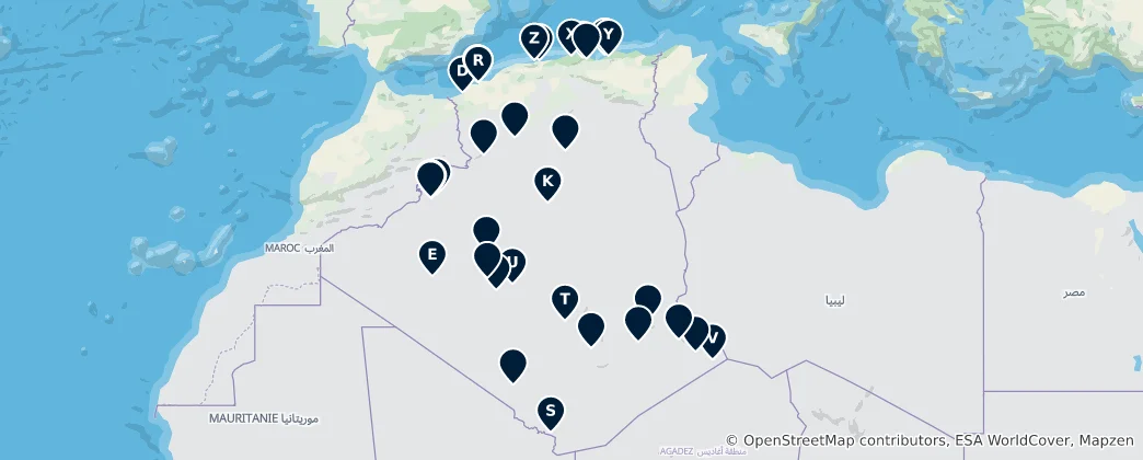 Map of Algeria's Historic Treasures
