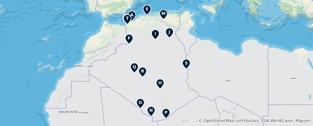 Mappa di Notable Islamic Sites