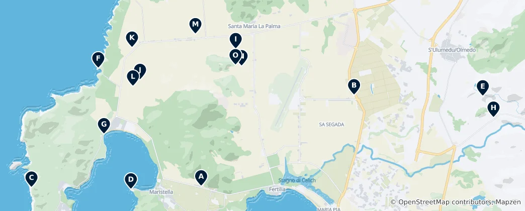 Mapa Sardinian Archaeological Treasures