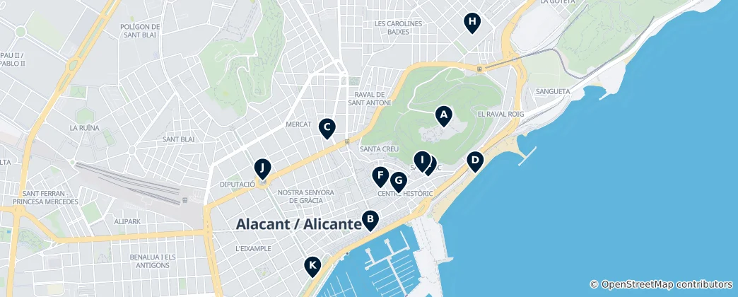 Karte von Alacant Essentials