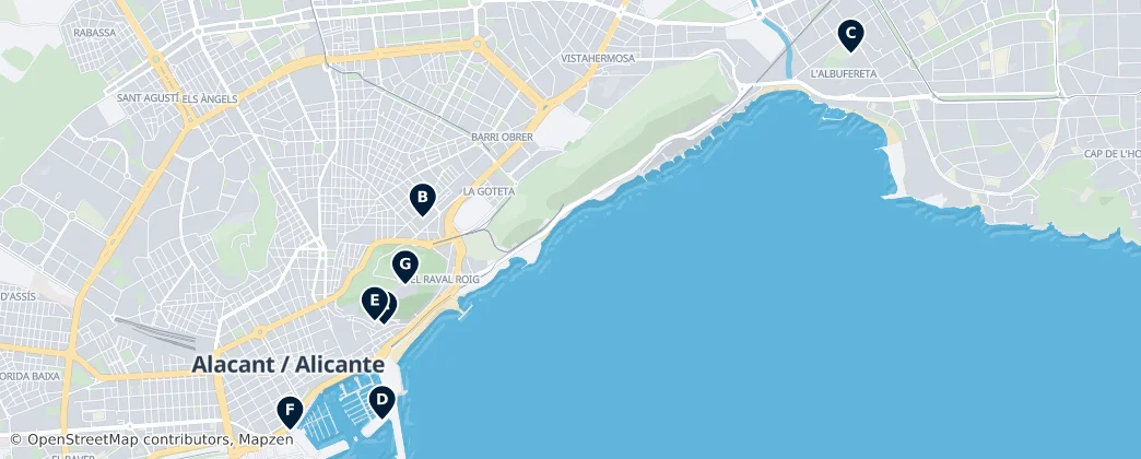 Map of Museums of Alicante