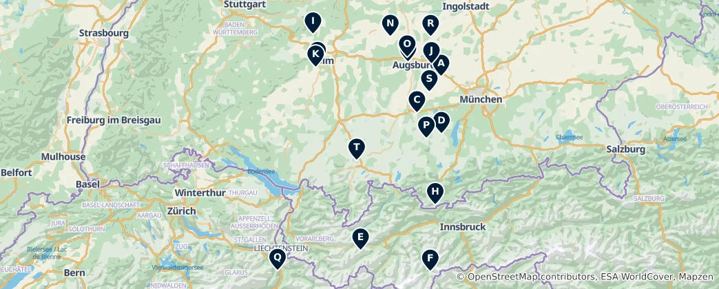 Map of Allgäu Regional Cuisine