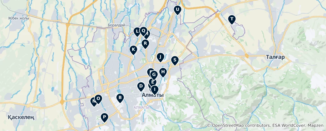 Map of Almaty's Cultural Gems
