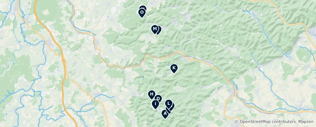 Mapa Scenic Viewpoints and Peaks