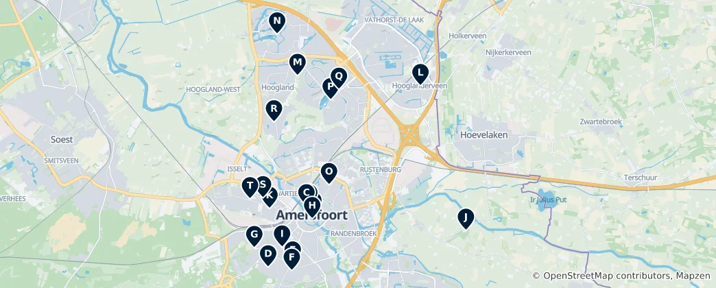 Mapa de Amersfoort's Sacred Sites