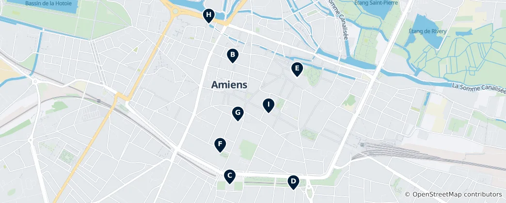 Kaart van Amiens Must-Sees