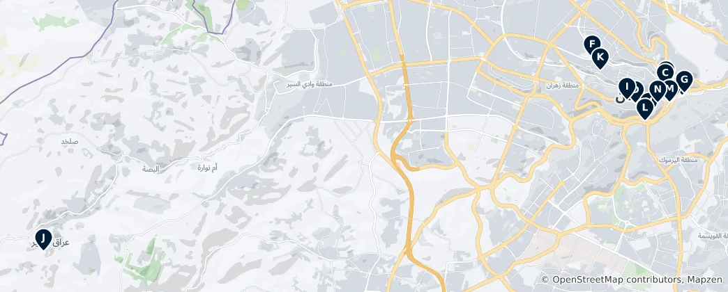 Mapa Amman's Essential Landmarks