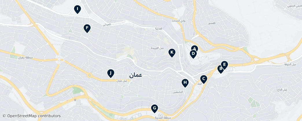 Map of Amman's Historical & Artistic Treasures