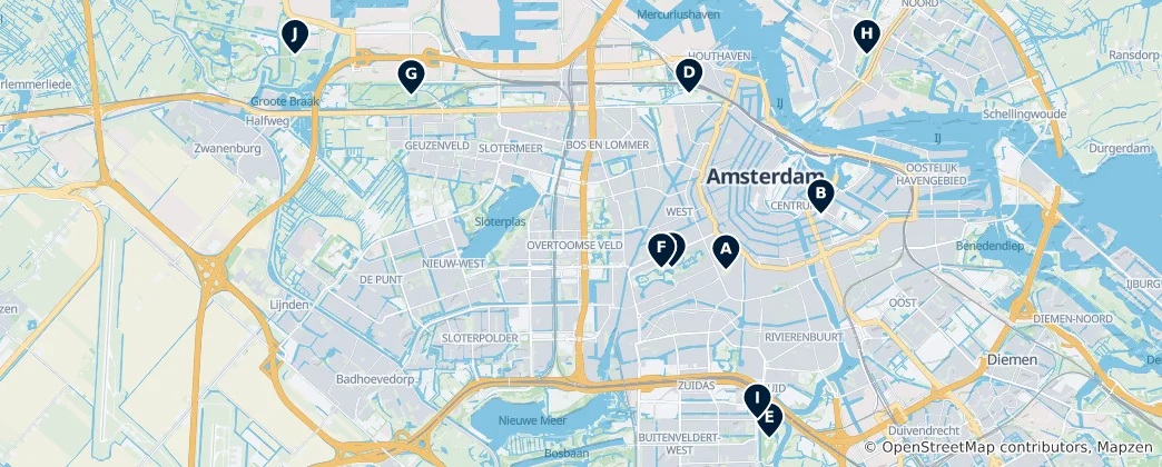 Mapa Parks and Gardens