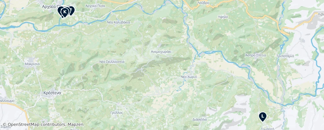 Map of Archaeological Sites of Olympia