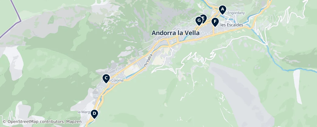 Map of Andorra la Vella Must-Sees
