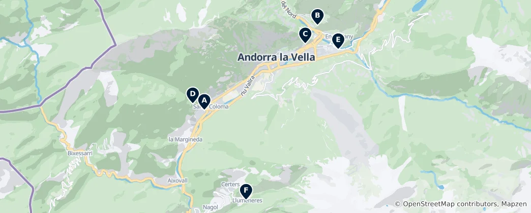 Map of Andorra's Historic Churches