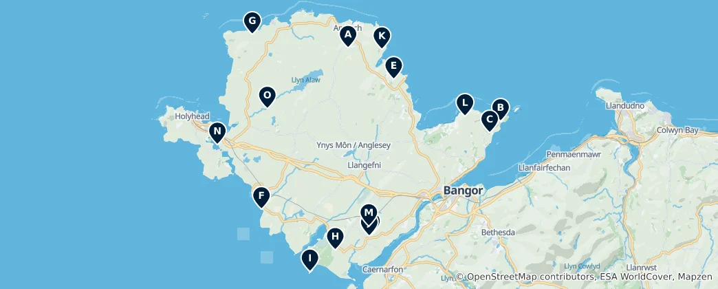 Mapa Archaeological Sites of Anglesey