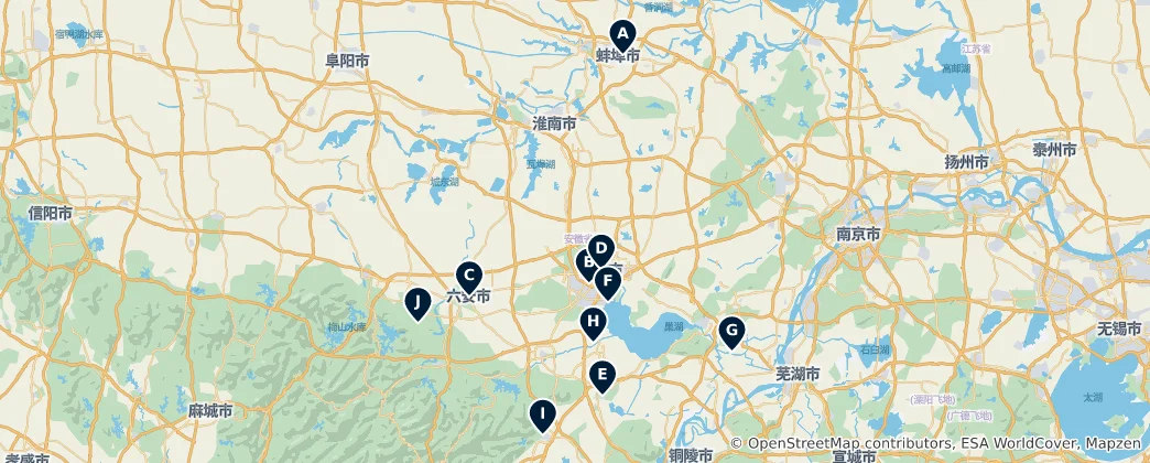 Map of Anhui Cultural Landmarks