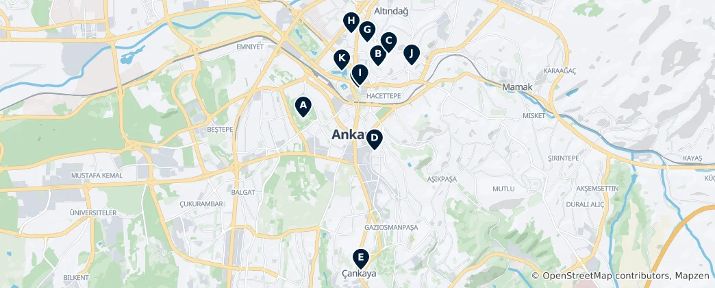 Map of Ankara Essentials
