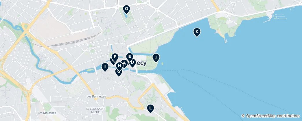 Mappa di Annecy Heritage Sites
