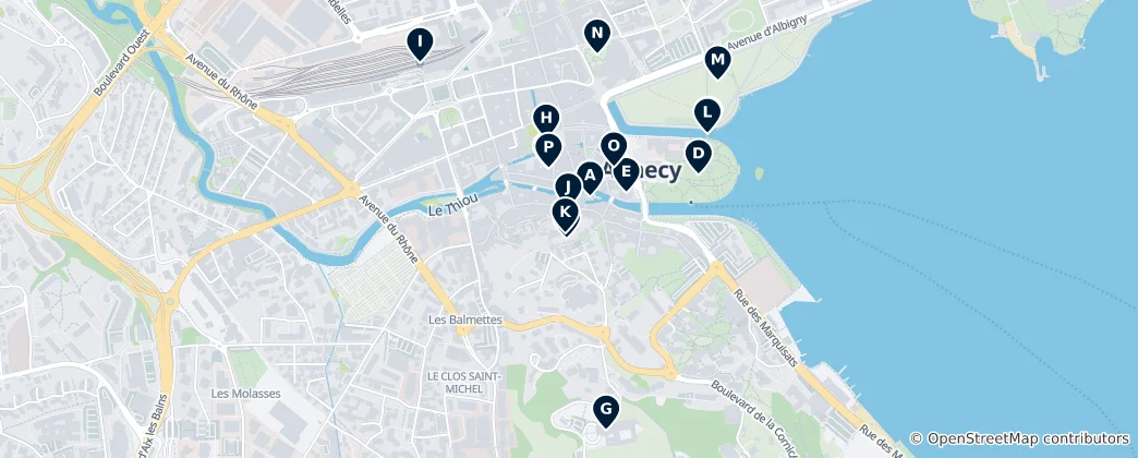 Map of Annecy's Essential Canals and Alpine Charm