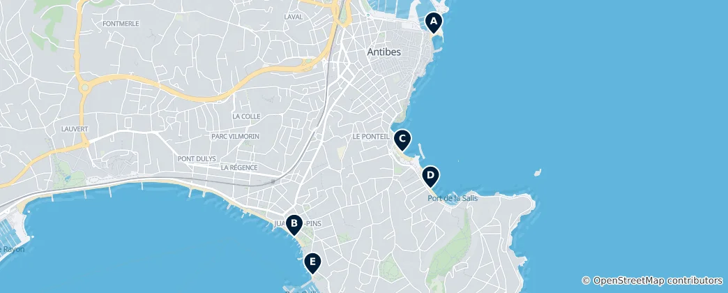 Map of Beautiful Sandy Beaches