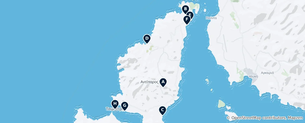 Carte de Antiparos Unmissables