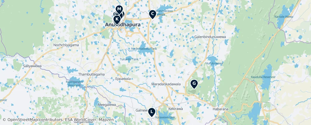 Mapa de Anuradhapura District's Timeless Treasures