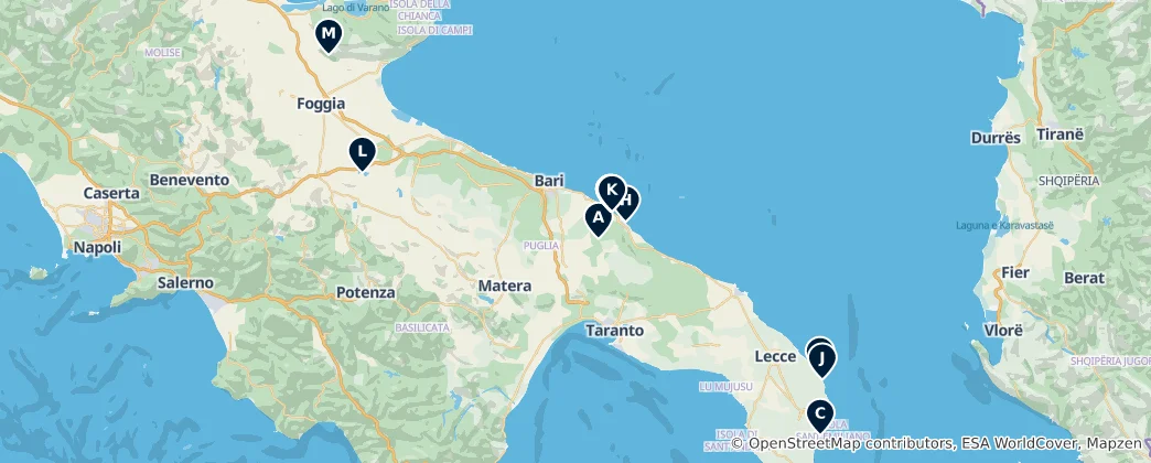 Map of Caves and Viewpoints of Apulia