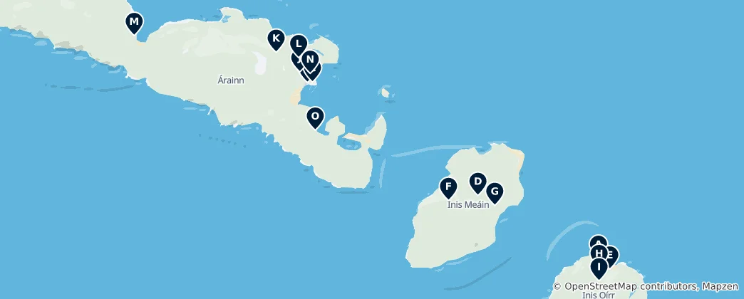Mappa di Aran Islands Accommodations