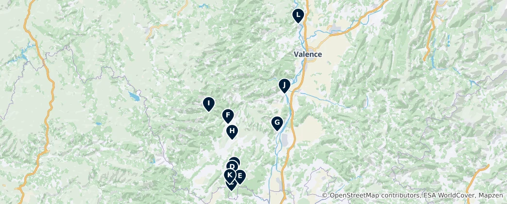 Mappa di Ardèche Must-Sees