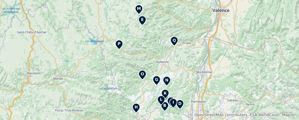 Mapa Ardèche Natural Wonders