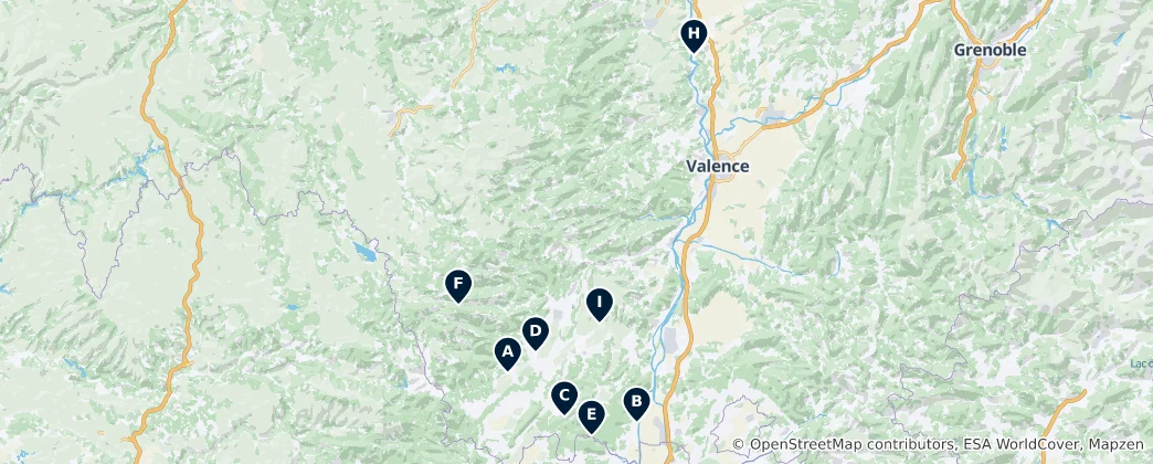 Mappa di Outdoor Recreation Hubs