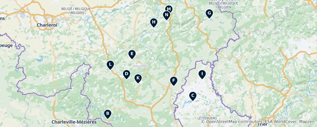 Map of Historic Castles & Heritage Sites