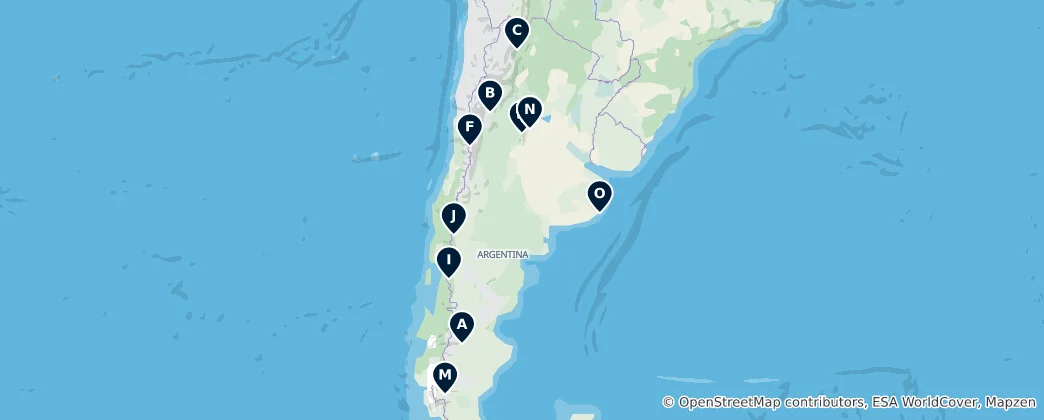 Mapa Hidden Gems of Argentina