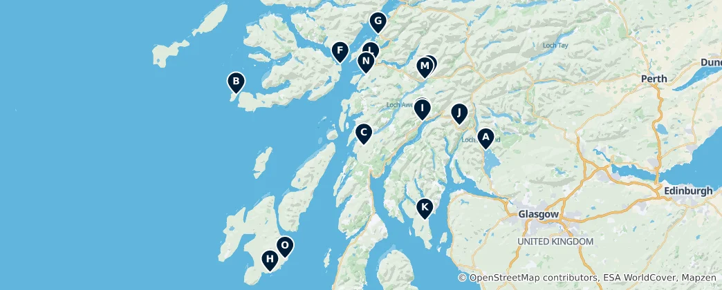 Mapa Argyll and Bute Essentials