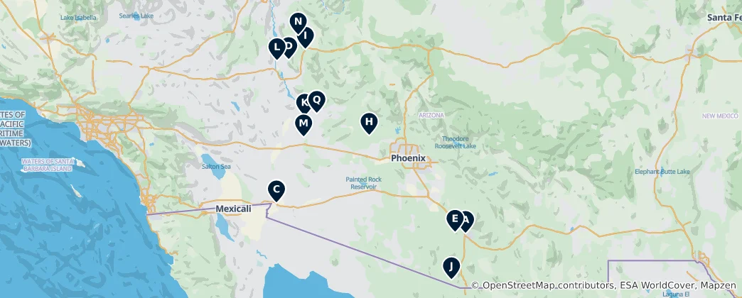 Map of Arizona Heritage Highlights