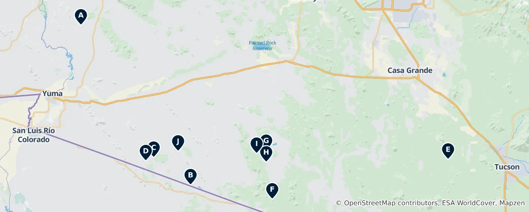 Mapa de Mountain Peaks & Volcanoes
