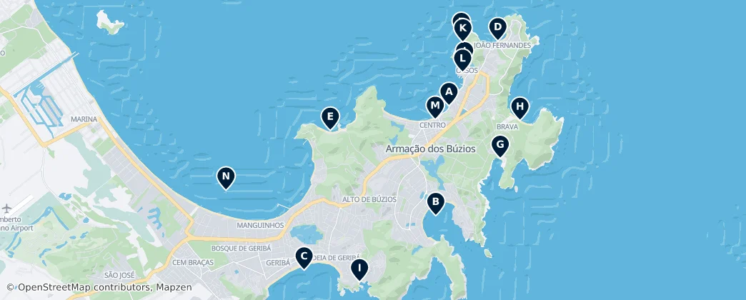 Map of Armação dos Búzios Must-Sees