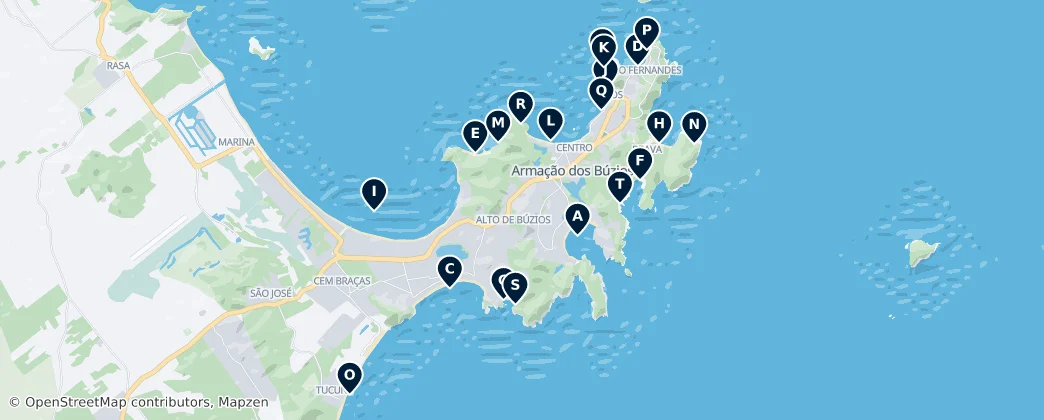 Map of Bustling Beaches of Rio